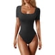 thumbnail image 1 of Body de mujer con cuello cuadrado y canalé - Ropa de yoga sin espalda, material de poliéster, diseño sexy para la playa/vacaciones, tallas S-L (detalles de busto/longitud), 1 of 6