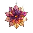 thumbnail image 2 of 6 Inch Stained Glass Suncatcher - Bohemian Flower Window Hanging Decor, Colorful Glass Pendant for Home, Garden, Gifts, Positive Energy Décor, 2 of 6