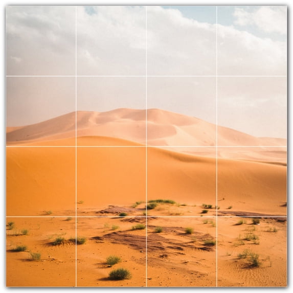 Picture-Tiles.com: Desert Ceramic Tile Wall Mural WAL500489-44S. 17"W x 17"H using (16) 4.25" x 4.25" Ceramic Tiles-Satin Finish