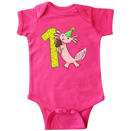 

Inktastic 1st Birthday Axolotl with Ice Cream Gift Baby Boy or Baby Girl Bodysuit