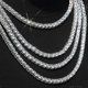thumbnail image 2 of Collar de cristal de hip hop Yashi 28 pulgadas Plata, 2 of 5