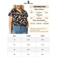 thumbnail image 6 of Unique Bargains Juniors' Plus Size Short Sleeve Floral Tiered Button Peplum Blouse 4X Black, 6 of 7