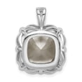 thumbnail image 3 of Sterling Silver Rhodium-plated Clear/Blue Cushion Crystal Pendant QP5215, 3 of 4