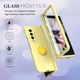 thumbnail image 3 of Dteck for Samsung Galaxy Z Fold 4 Case with Hinge Protection & Built-in Front Screen Protector, Full Body Drop Protection Z Fold4 Matte Cover with Ring Holder, Work with Magnetic Car Mount, Yellow, 3 of 8