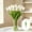 F, variant on PiGOGI Artificial Tulips Flowers 7 Colors Faux Tulips for Home Wedding Floral Arrangement Mini Singles Decor