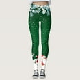 thumbnail image 2 of Arlun Christmas Workout Leggings for Women Snowman Snowflake Full Printed High Waisted Casual Leggings Workout Gym Sports Soft Comfort Stretch Yoga Pants Green XXL, 2 of 5