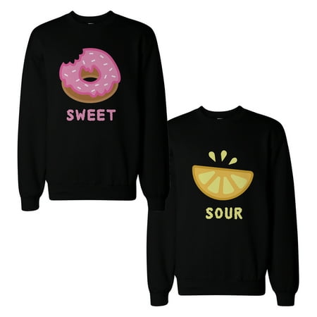 Cute Sweet and Sour Funny BFF Matching Couple SweatShirts for Best