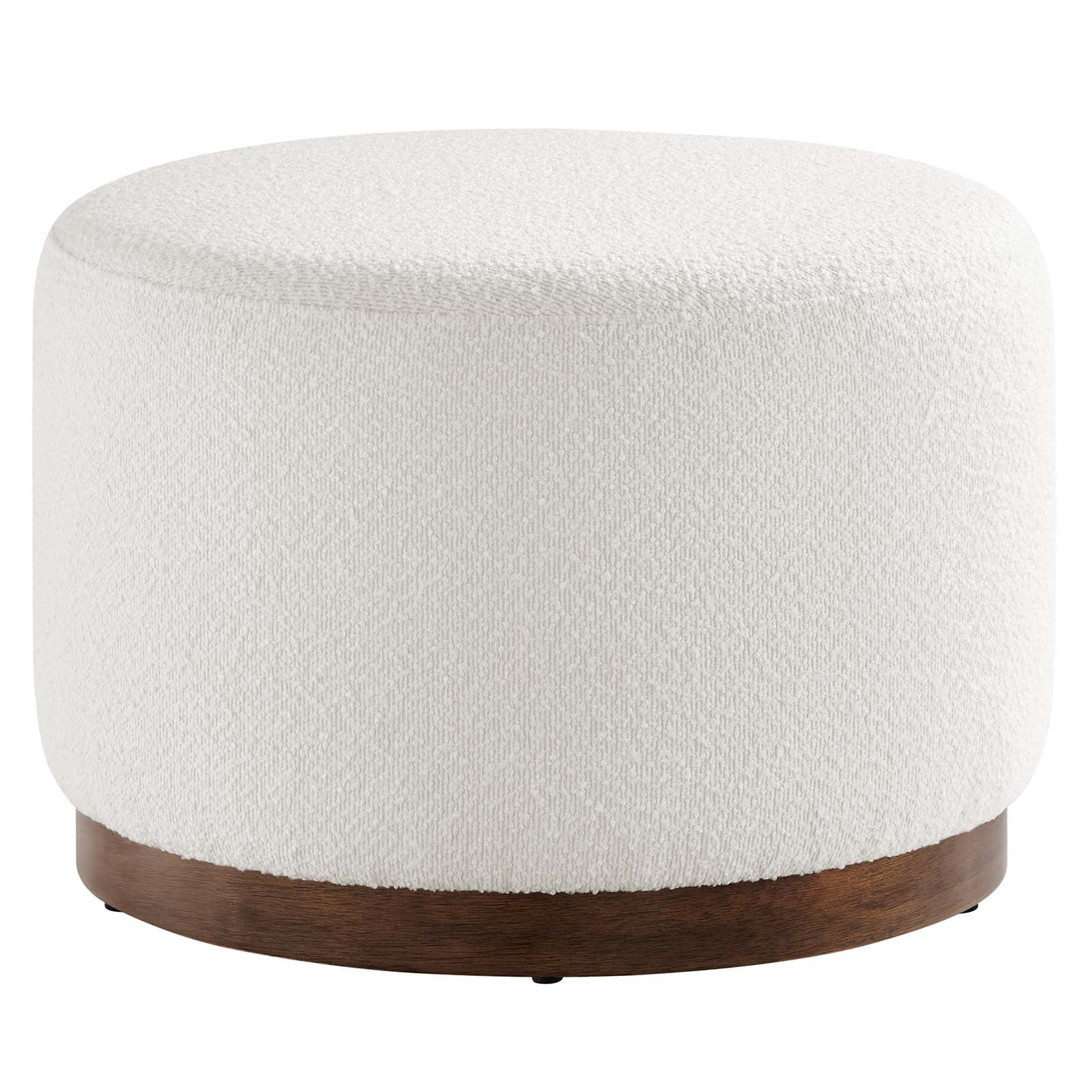 Modway Tilden Ottoman in Cloud White and Walnut