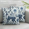 thumbnail image 3 of GOSMITH  Blue and White Porcelain Pillow Covers Set of Floral Chinoiserie Rabbit Pattern Farmhouse Decorative French Country Style Cushion Pillowcases for Bedroom Living Room Sofa,, 3 of 5