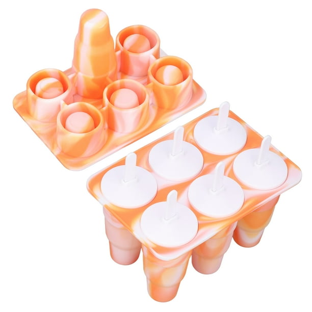 Spptty Silicone Ice Pop Mold,Ice Pop Mold Collapsible Silicone 6 Grids