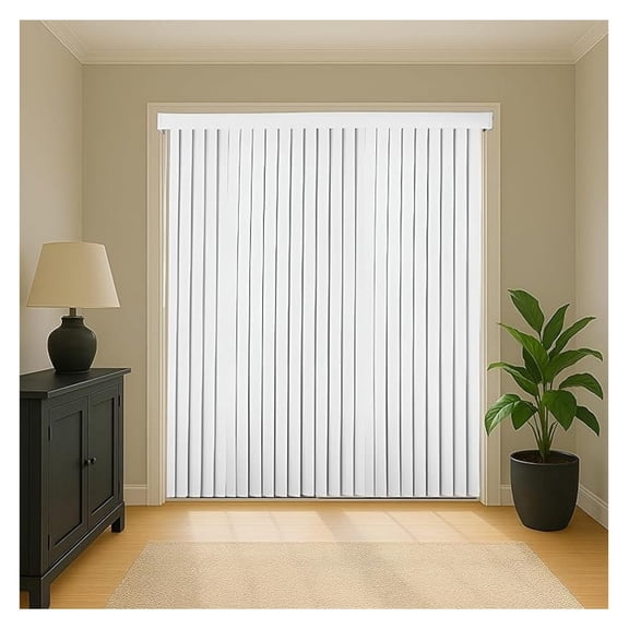 Vertical Blinds – 78" Width x 84" Height, White Light-Filtering Vinyl Blinds for Sliding Glass Doors, Patio Doors & Large Windows for Home or Office