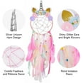 thumbnail image 3 of MMTX LED Unicorn Dream Catcher Handmade Dreamcatcher Colorful Feather Dream Catcher With Lights Presents for Girls Wall Hanging Decorations,Ornaments Craft and Bedroom Accessories-Pink, 3 of 8