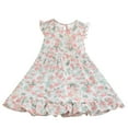 thumbnail image 2 of NAISIBABY Floral Dress for Girls, Flare Sweet Sleeveless Ruffled Flutter Play Dress White 7-8T, 2 of 3