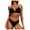 Black, variant on Xudanell Women's Solid Scoop Neck Push Up Padded Low Waist Brazilian Thong Bikini Swimsuit Bathing Suit Summer Sexy Swimwear (Pink,L)