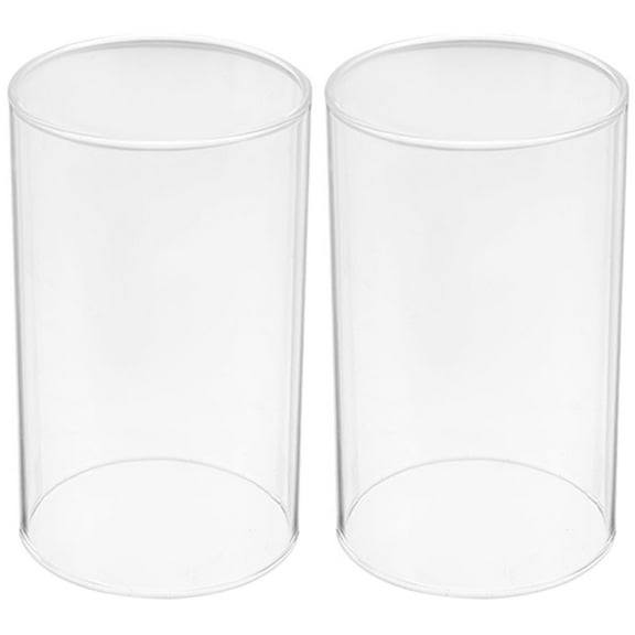 ITSELFER 2Pcs Glass Candle Covers Glass Candleholder Tube Shade Open Flame Candle Chimney Tube Cover