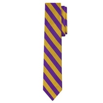Jacob Alexander Stripe Woven Men's Slim 2.75" College Striped Tie - Purple Gold