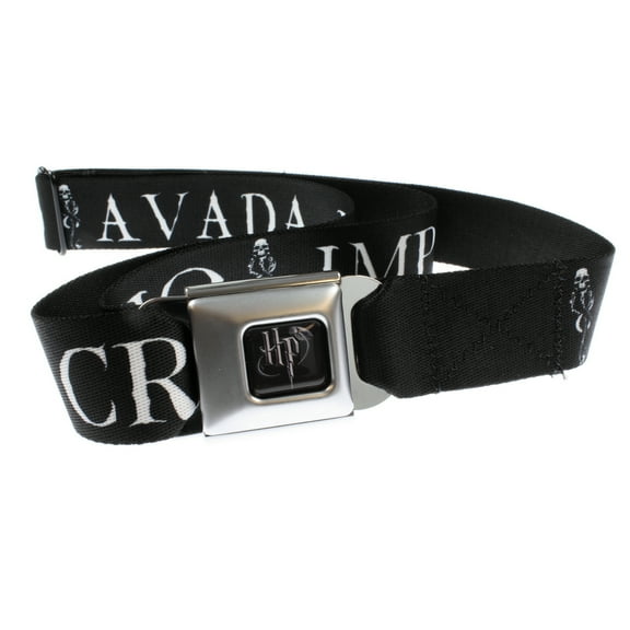 Harry Potter Seatbelt Belt - Curses CRUCIO, IMPERIO, AVADA KEDAVRA-Holds Pants Up