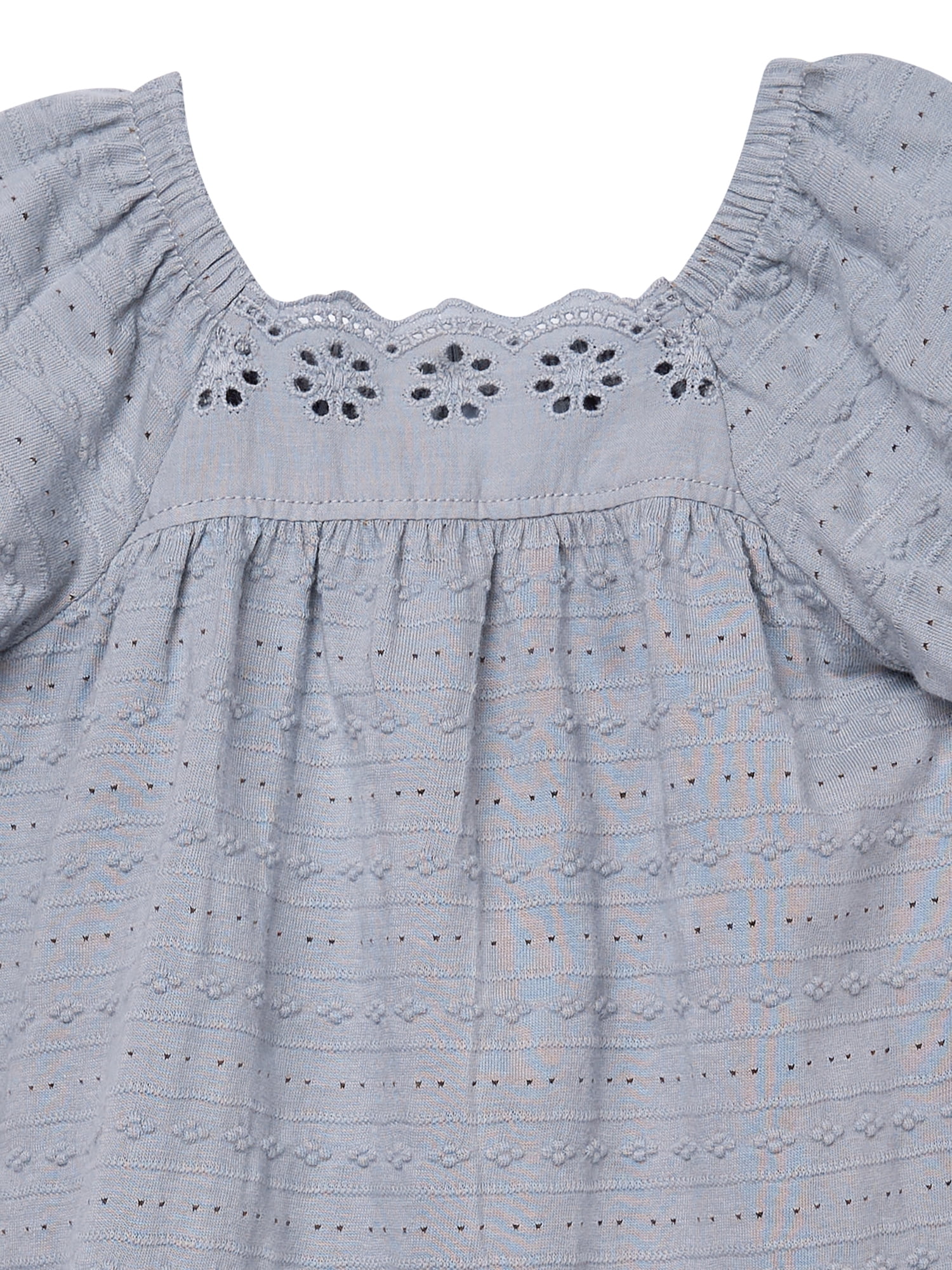 Modern Moments by Gerber Baby Girl Puff Sleeve Dress and Diaper Cover, 2-Piece, Sizes 0/3 Months - 24 Months