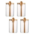 thumbnail image 2 of Organizador de tarros de especias de vidrio, cajón para granos de café, utensilios de cocina, tapa hermética, recipiente para condimentos 4 piezas, 2 of 8