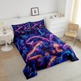 thumbnail image 3 of YST Dinosaur Bedding 3Pcs Colorful Neon Striped Comforter Set Tropical Botanical Floral Bedding Comforter Sets Jungle Magical Animal Down Comforter Queen, 3 of 5