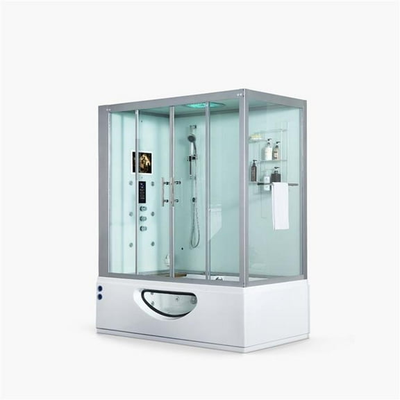 Maya Bath 109 71 x 38 x 88 in. Catania Left Steam Shower, White