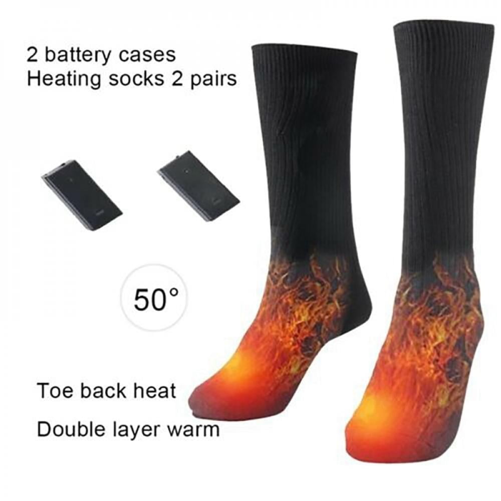 1 Pair Electric Heated Socks Battery Winter Warmer Skating Equestrian Hiking 