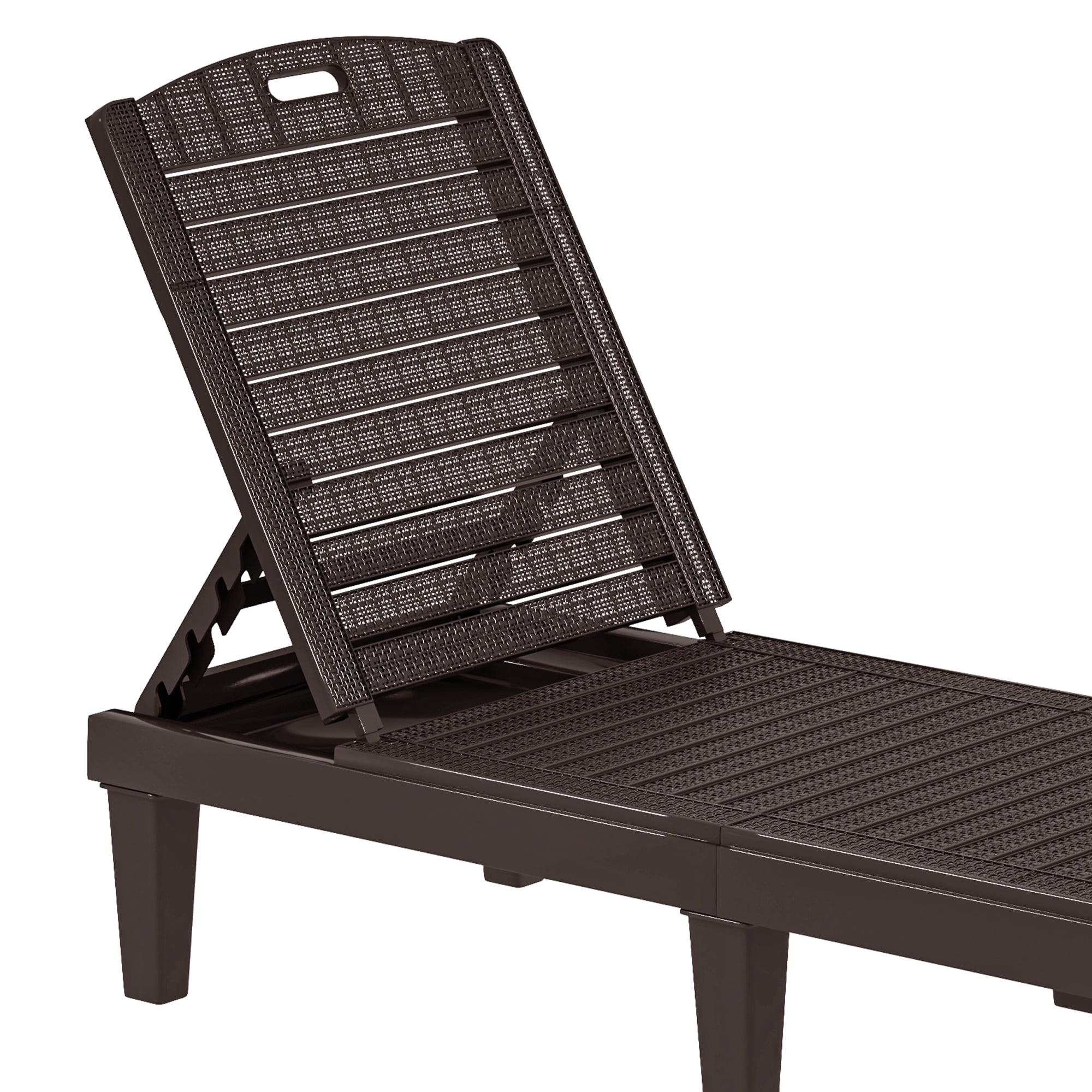 Uforic Outdoor Chaise Lounge Set of 2, 5-Position Adjustable Backrest, Waterproof for Patio, Brown