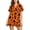 Z131-Orange, variant on CHENge Halloween Pajamas Women Silk Satin Relaxed Fit Stretch Pumpkin Ghost Pattern Halloween Pumpkin Set Loungewear Button Down Short Sleeve Sleepwear Set