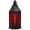 Red, variant on Moroccan Candle Lantern, 7 Inch Black Metal Lantern with Red Glass