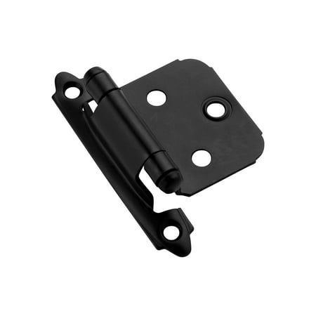 - Amerock Flat Black Face Mount Self Closing Variable Overlay Hinge, Pair