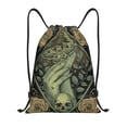 thumbnail image 1 of Drawstring Backpack, Men Ladies Waterproof Sports Backpack Gym Bag-Death Ghost Pattern-Small Size, 1 of 8