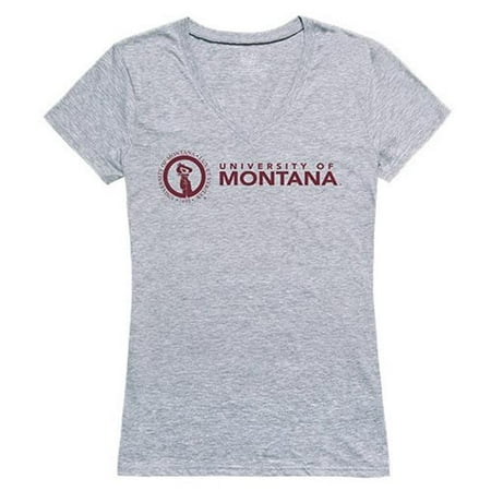 Montana State Seal - W Republic Apparel 520-191-H08-05 Montana State University Women Seal Tee Shirt - Heather Grey, 2X