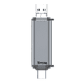 thumbnail image 1 of Adaptador lector  Bloosom de tarjetas de memoria USB-C USB SD Tf de color gris claro, 1 of 4
