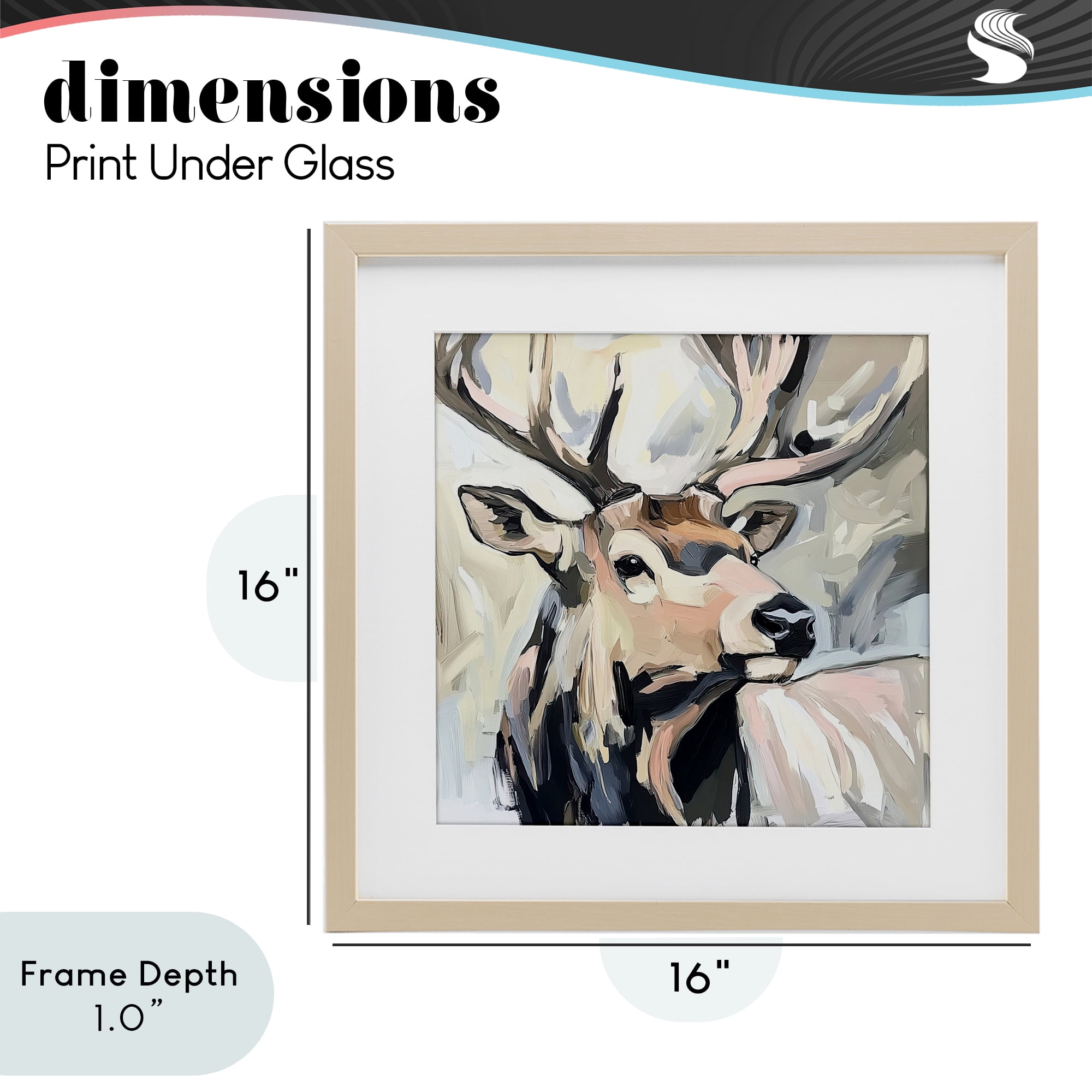 Stupell Industries Neutral Bull Elk Portrait Birch Framed Print Under Glass, design by Tina LeCour