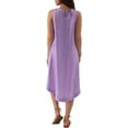 thumbnail image 3 of Amazhiyu Women’s 100% Linen High Low Midi Dress with Pockets for Summer Casual Flowy Dresses, 3 of 7