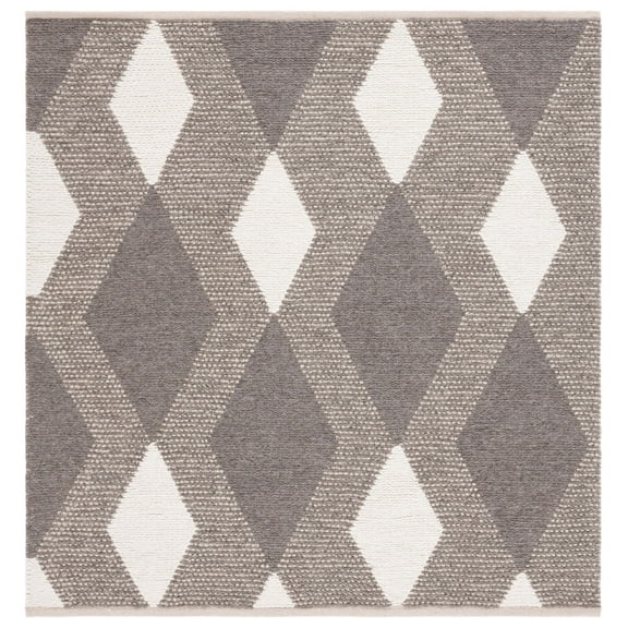 SAFAVIEH Natura Medici Diamond Area Rug, Ivory/Beige, 6' x 6' Square