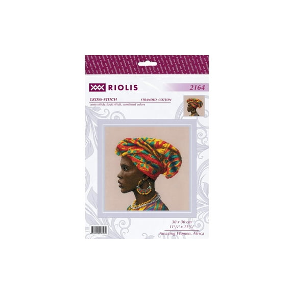 RIOLIS Counted Cross Stitch Kit 11.75"X11.75"-Amazing Women. Africa (14 Count)