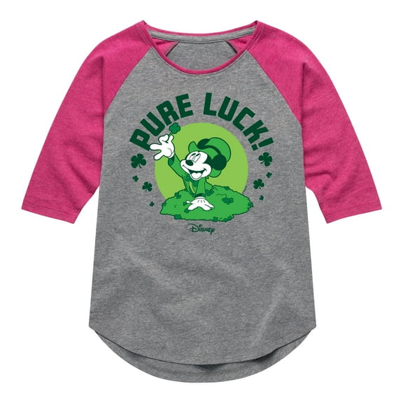 Disney - Pure Luck - Toddler And Youth Girls Raglan Graphic T-Shirt