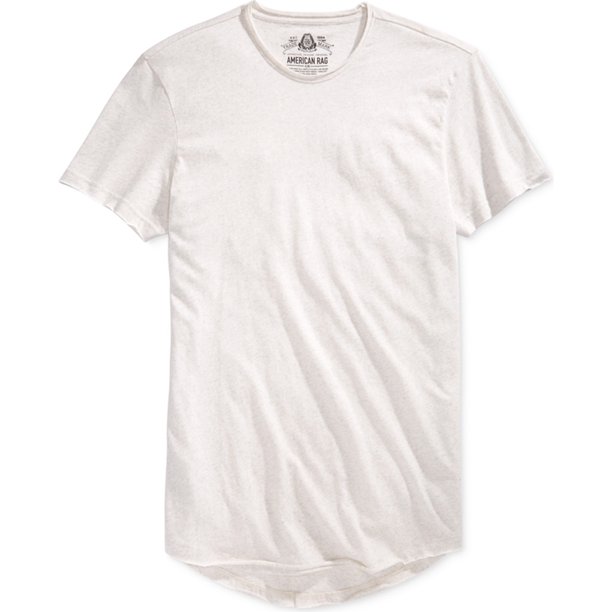 American Rag - Camiseta básica para hombre, borde crudo, color blanco roto, talla mediana American Rag Camiseta básica
