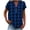 Blue, variant on Gingham Henley Shirts for Women Plaid Folded Hem Casual V-Neck Blouses Button Color Block Short Sleeve Tops Size S to 2XL
