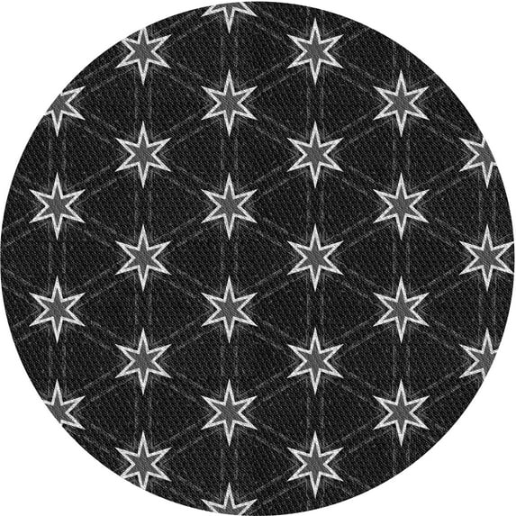 Ahgly Company Indoor Square Patterned Night Black Area Rugs, 3' Square
