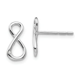 Sterling Silver White Ice Diamond Infinity Symbol Post Earrings Sterling Silver White Ice Diamond Infinity Symbol Post Earrings