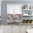 thumbnail image 5 of Boho Floral Half Window Curtains 24 Inches Long, Spring Vintage Abstract Art Flowers Window Treatment Curtain Drapes, Short Curtains Tiers for Kitchen Over Sink, 27.5"x24", 2 Panels, 5 of 7