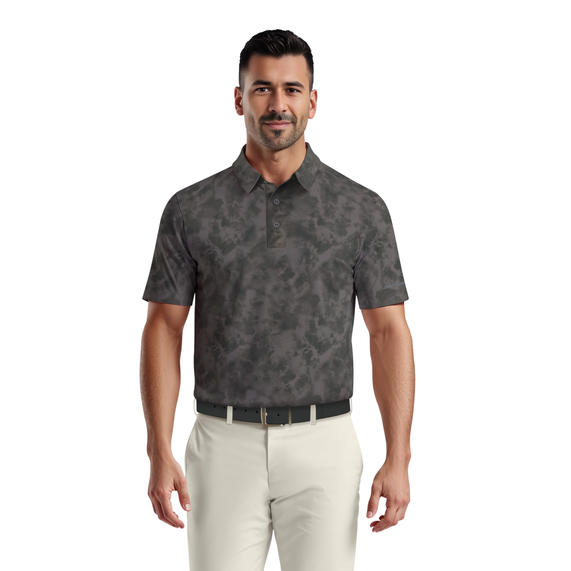 Ben Hogan Men's & Big Men's Performance Watercolor Camo Short Sleeve Golf Polo Shirt, Sizes S-5XL