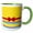 Green/White, variant on 3drose, Cute Yellow Polka Dots over Primary Color Stripes with Digital Bow, 11oz Two-tone Yellow Mug