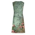 thumbnail image 4 of Viikei Women's Casual Summer Tank Dress Sleeveless,Women's Casual Versatile Printed V Neck Casual Sleeveless Suspender Dress Army Green S, 4 of 5