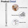 thumbnail image 4 of Telescoping Magnetic Pickup Tool 3LB Stainless Steel 5.1" to 25.5" Extendable Magnet Retrieval Stick with Pocket Clip for Car Industry Garage Office, Silver, 4 of 7