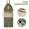 thumbnail image 4 of Delantal De Trabajo De Tela Oxford Delantal De Cocina Ajustable Con Bolsillo Impermeable Unisex Extendido Delantal De Jardín Muyoka Hogar, 4 of 7