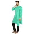 thumbnail image 3 of Atasi Indian Designer Kurta For Mens Party Wear Solid Color Ethnic Long Shirt, 3 of 7