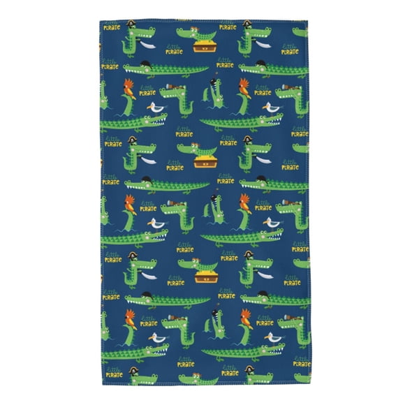 Balery Little Pirate Crocodile Toalla de Microfibra Premium con Estampado – 27.5x16 pulgadas, Alta Absorción, Suave y Aterciopelada, Secado Rápido